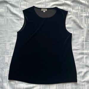 Di Marco Black Velvet Vintage Sleeveless Top